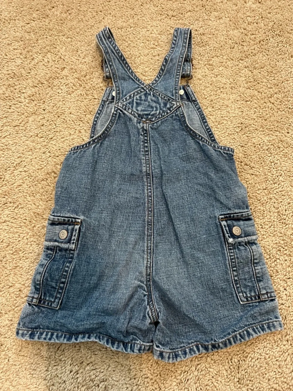 Vintage Old Navy Kids Size 4 Overalls Shorts Jeans Denim Early 2000s Y2K
